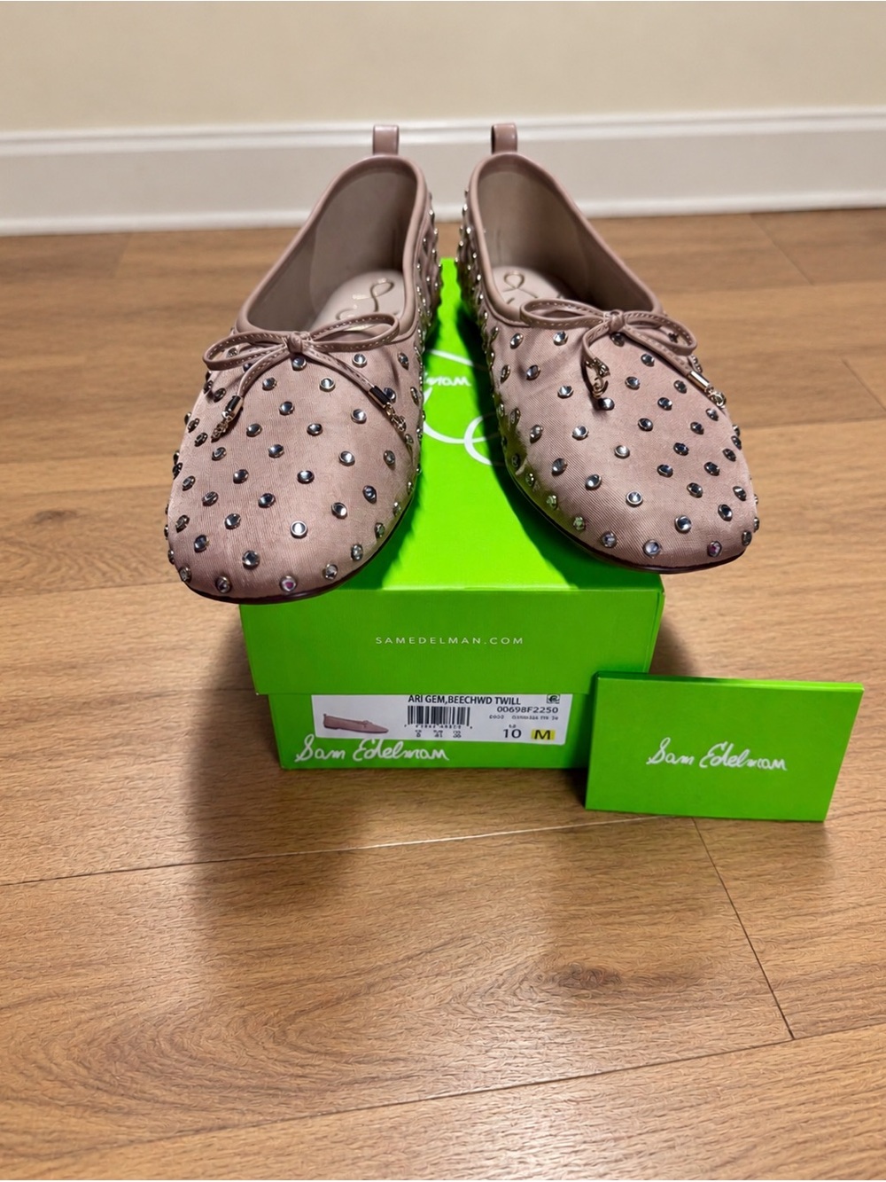 Sam Edelman Ari Gem Beechwood Crystal Ballet Flats Womens 10M